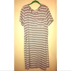 Gray Striped Tunic Dress